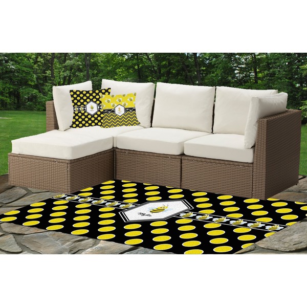 Bee & Polka Dots Outdoor Mat & Cushions