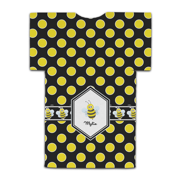 Bee & Polka Dots Jersey Bottle Cooler - BACK (flat)