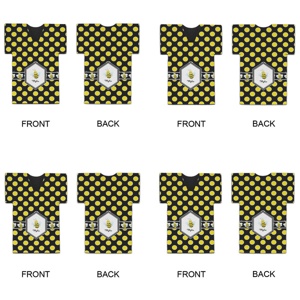 Bee & Polka Dots Jersey Bottle Cooler - Set of 4 - APPROVAL