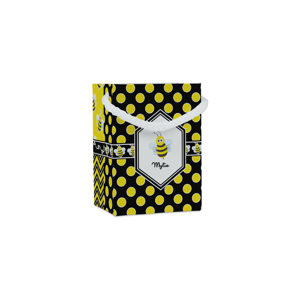 Custom Bee & Polka Dots Jewelry Gift Bags - Gloss (Personalized)