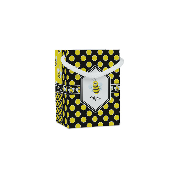 Custom Bee & Polka Dots Jewelry Gift Bags - Matte (Personalized)