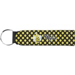 Bee & Polka Dots Neoprene Keychain Fob (Personalized)
