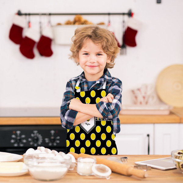 Bee & Polka Dots Kid's Aprons - Small - Lifestyle