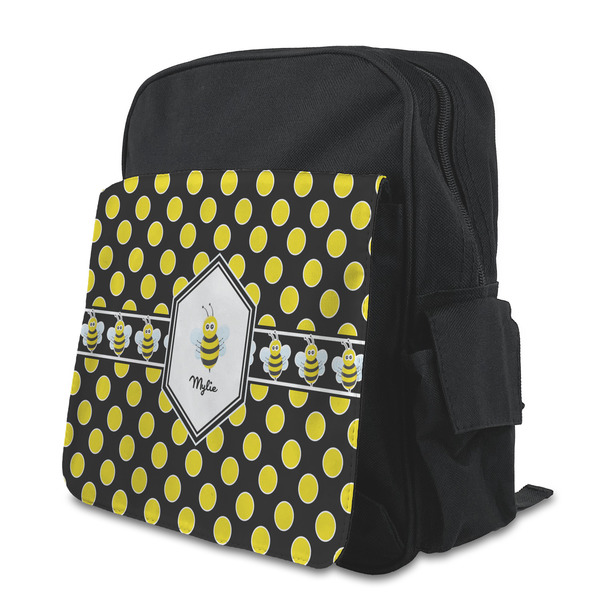 Custom Bee & Polka Dots Preschool Backpack (Personalized)