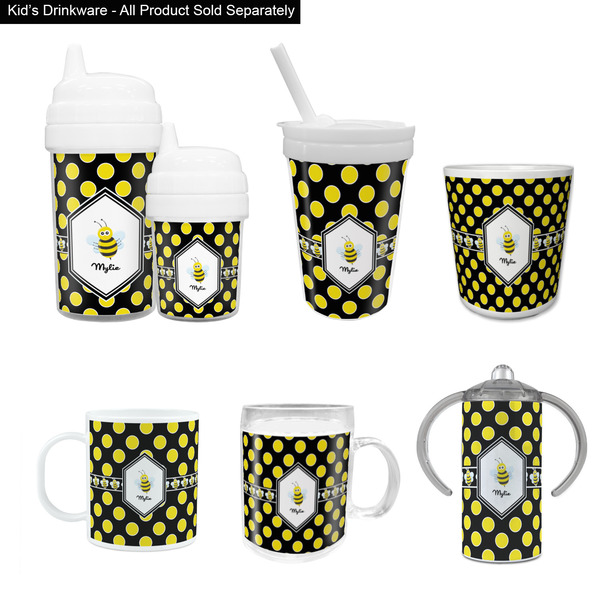 Bee & Polka Dots Kid's Drinkware - Customized & Personalized