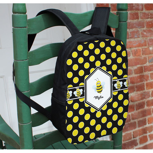 Bee & Polka Dots Kids Backpack - In Context