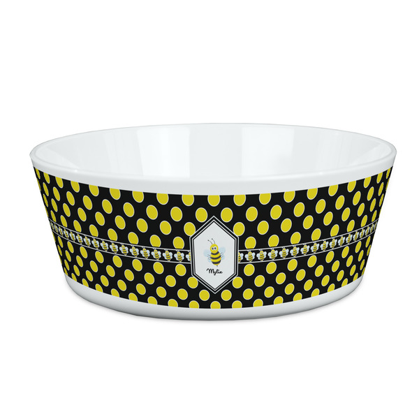 Custom Bee & Polka Dots Kid's Bowl (Personalized)
