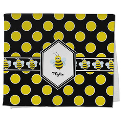 Bee & Polka Dots Kitchen Towel - Poly Cotton w/ Name or Text