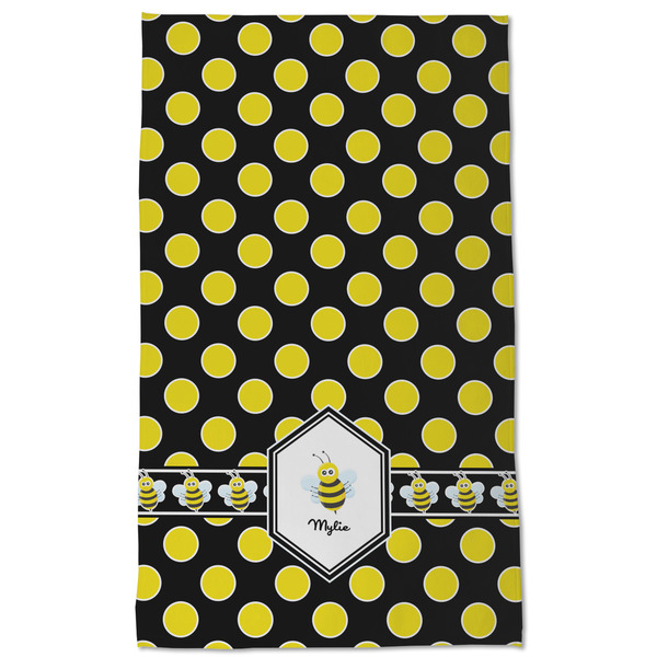 Bee & Polka Dots Kitchen Towel - Poly Cotton - Full Front