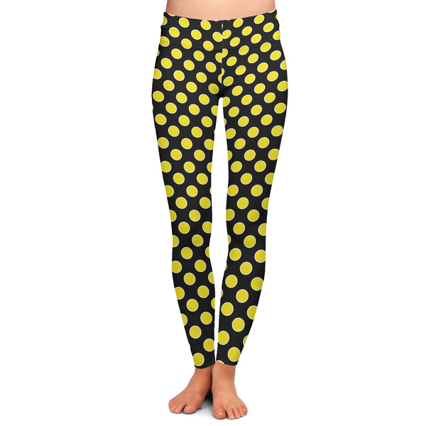 Custom Bee & Polka Dots Ladies Leggings - Large