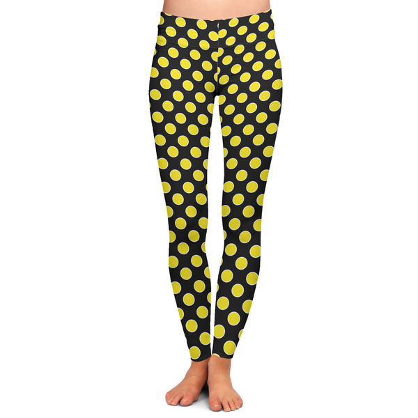 Custom Bee & Polka Dots Ladies Leggings - Extra Small