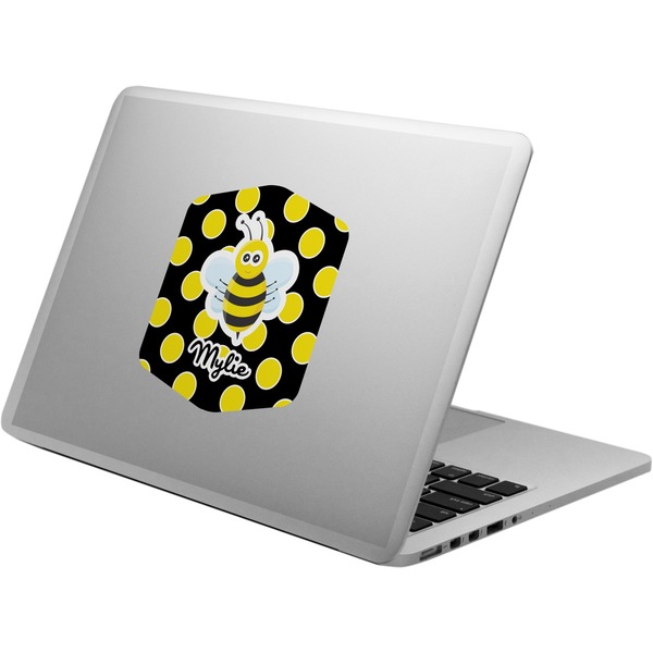 Custom Bee & Polka Dots Laptop Decal (Personalized)