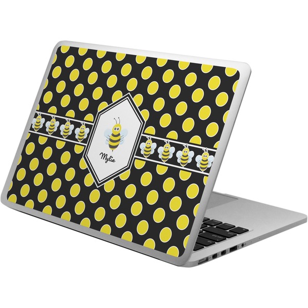 Custom Bee & Polka Dots Laptop Skin - Custom Sized (Personalized)