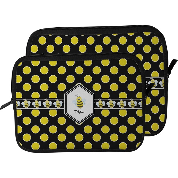 Bee & Polka Dots Laptop Sleeve (Size Comparison)