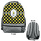 Bee & Polka Dots Large Backpack - Gray - Front & Back View