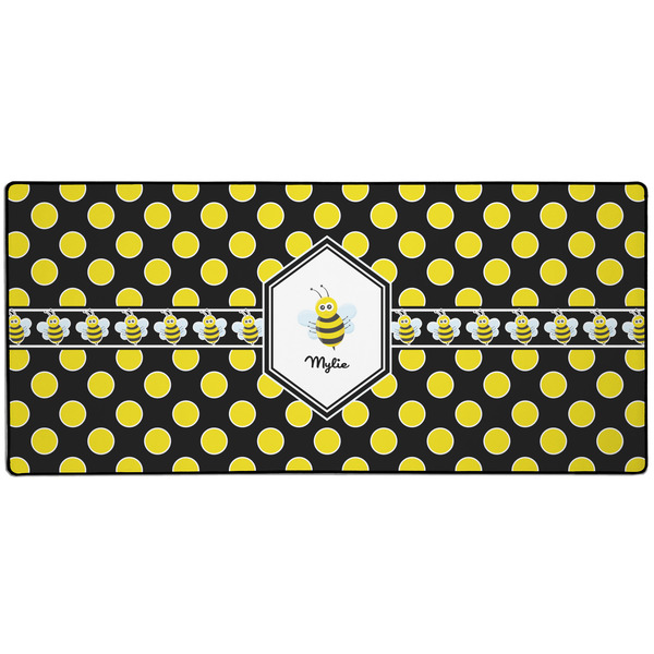 Custom Bee & Polka Dots Gaming Mouse Pad (Personalized)