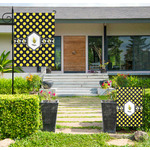 Bee & Polka Dots Large Garden Flag - Double Sided (Personalized)