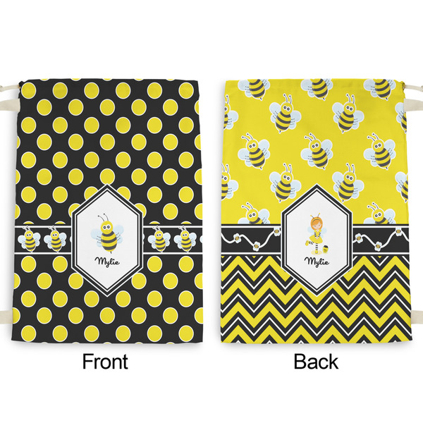 Bee & Polka Dots Large Laundry Bag - Front & Back View