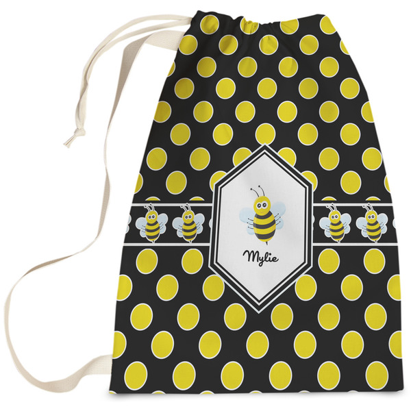 Custom Bee & Polka Dots Laundry Bag (Personalized)