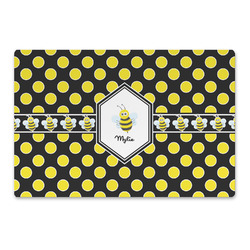 Bee & Polka Dots Large Rectangle Car Magnet (Personalized)