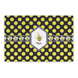 Bee & Polka Dots Large Rectangle Car Magnet (Personalized)