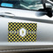 Bee & Polka Dots Large Rectangle Car Magnets- In Context
