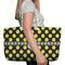 Bee & Polka Dots Large Rope Tote Bag - In Context View