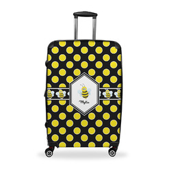 Bee & Polka Dots Suitcase - 28" Large - Checked w/ Name or Text