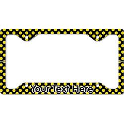 Bee & Polka Dots License Plate Frame - Style C (Personalized)