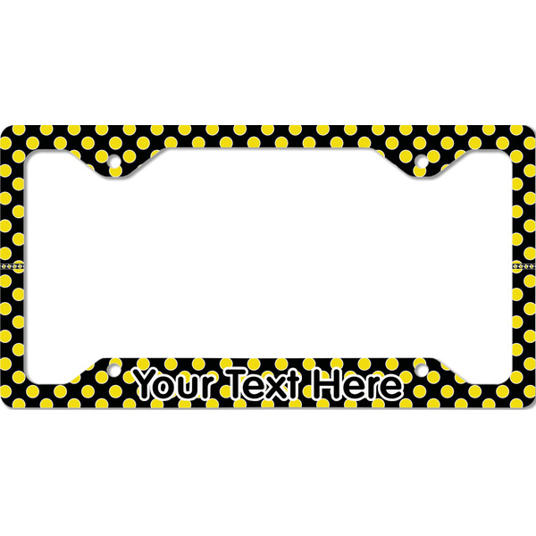 Custom Bee & Polka Dots License Plate Frame - Style C (Personalized)