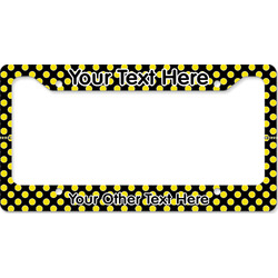 Bee & Polka Dots License Plate Frame - Style B (Personalized)