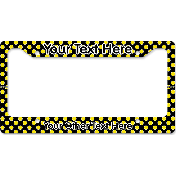 Bee & Polka Dots License Plate Frame Wide