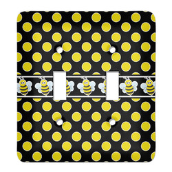 Bee & Polka Dots Light Switch Cover (2 Toggle Plate)