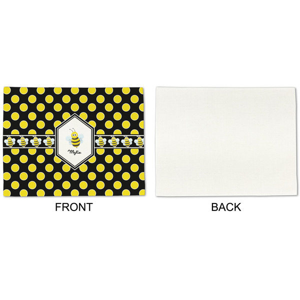 Bee & Polka Dots Linen Placemat - APPROVAL Single (single sided)