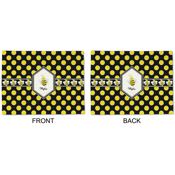 Bee & Polka Dots Linen Placemat - APPROVAL (double sided)