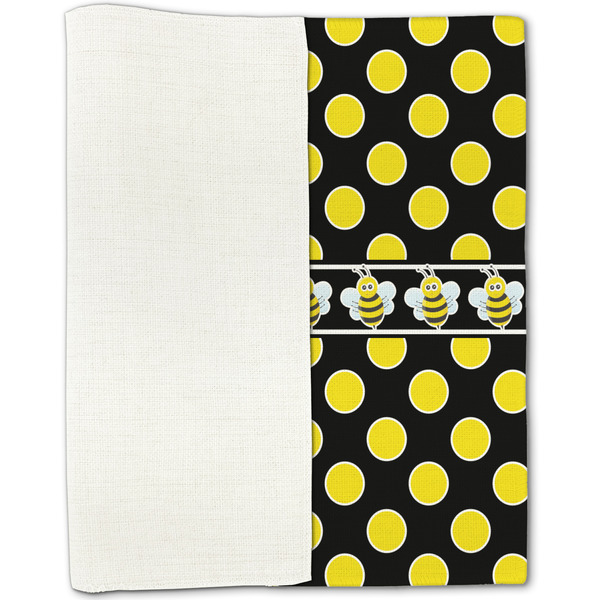 Bee & Polka Dots Linen Placemat - Folded Half