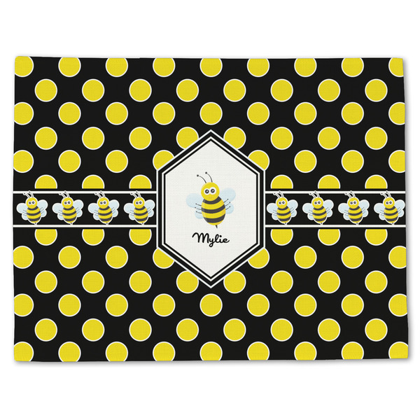 Bee & Polka Dots Linen Placemat - Front