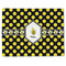 Bee & Polka Dots Single-Sided Linen Placemat - Single w/ Name or Text
