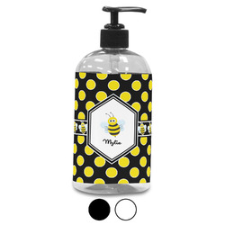 Bee & Polka Dots Plastic Soap / Lotion Dispenser (Personalized)