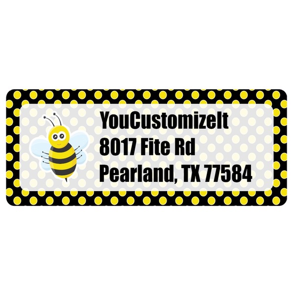 Custom Bee & Polka Dots Return Address Labels (Personalized)