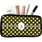 Bee & Polka Dots Makeup / Cosmetic Bag - Small (Personalized)