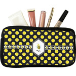 Bee & Polka Dots Makeup / Cosmetic Bag - Small (Personalized)