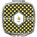 Bee & Polka Dots Compact Makeup Mirror (Personalized)