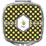 Bee & Polka Dots Compact Makeup Mirror (Personalized)