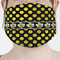 Bee & Polka Dots Mask - Pleated (new) Front View on Girl