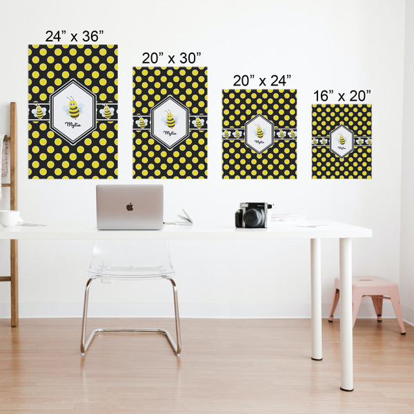 Bee & Polka Dots Matte Poster - Sizes
