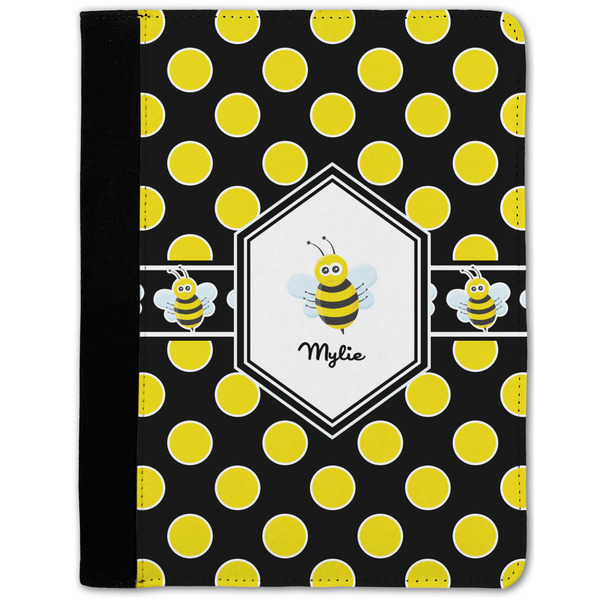 Custom Bee & Polka Dots Notebook Padfolio - Medium w/ Name or Text