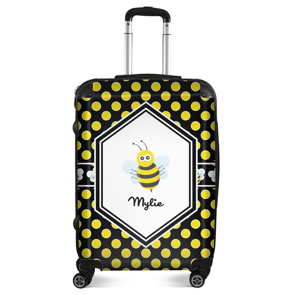 Custom Bee & Polka Dots Suitcase - 24" Medium - Checked (Personalized)