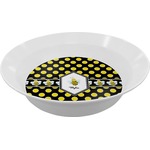 Bee & Polka Dots Melamine Bowl - 12 oz (Personalized)