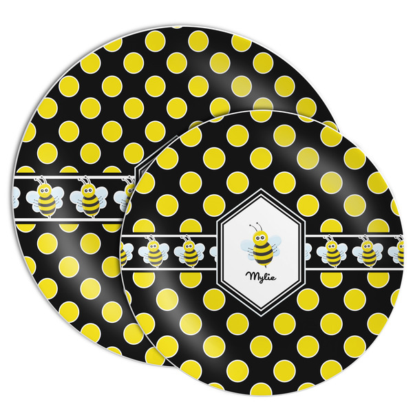 Bee & Polka Dots Melamine Plates - PARENT/MAIN
